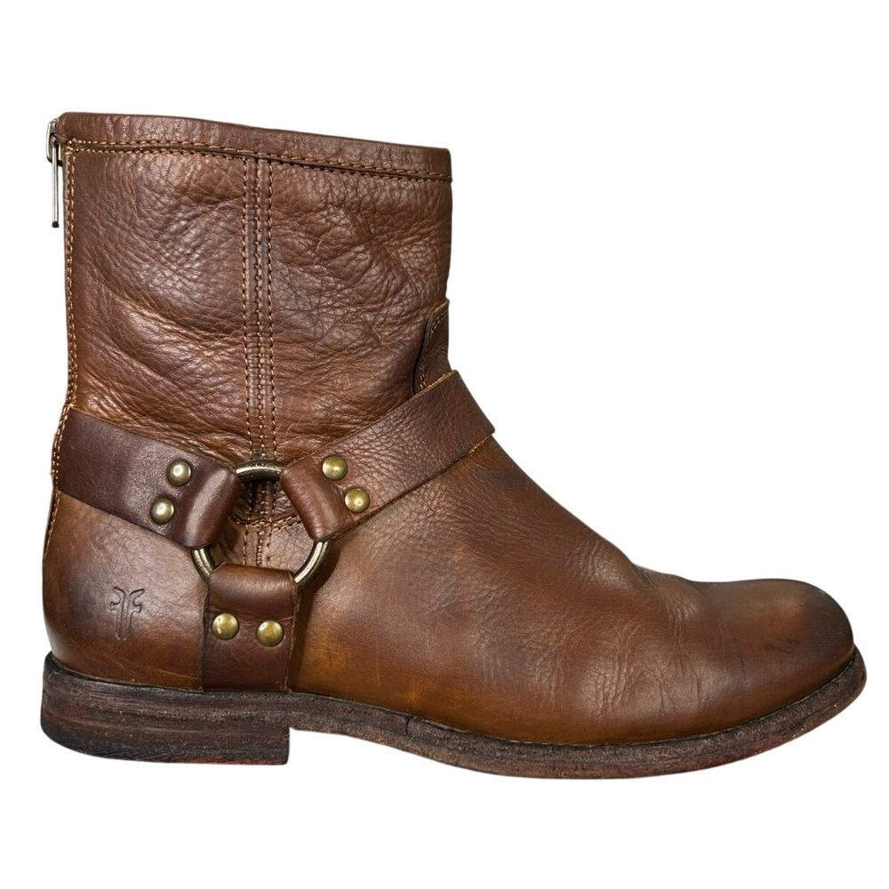Frye Women’s Veronica Harness Brown Short Moto Boot Size US 7.5